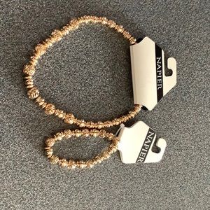 Napier gold tone necklace and bracelet set